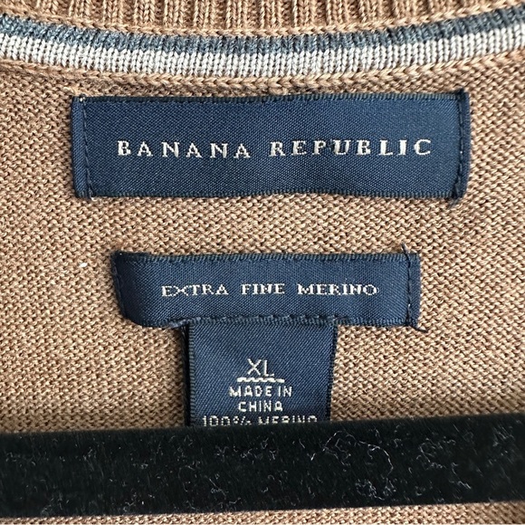 Men's Banana Republic Extra Fine Merino Wool Tan Sweater XL - Picture 2 of 12